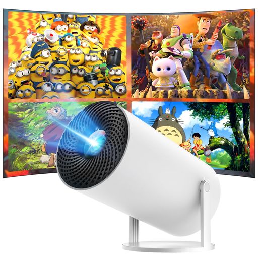 JOWLURKプロジェクター家庭用【2025AndroidTV・市販唯一電動フォーカス・270°回転】小型天井投影20000LM4K対応真1080P自動台形補正Wi-Fi6Bluetooth5.4スタンド一体型