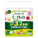 エリエール トイレットペーパー I:NA(イーナ) 3.2倍巻き 80M×8ロール ダブル パルプ100% 華やかなフローラルの香り(3)