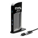PlugableUSB3.0/USB-C用ドッキングステーション縦置きWindowsおよびMac用-デュアルモニターHDMIDVIVGAポートギガビットイーサネットUSB3.0ポートx2USB2.0ポートx4