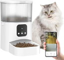 自動給餌器猫小型・中型犬用3L自動餌やりカメラ付きペット自動餌やり機2Way給電定時定量タイマー機能スマホ遠隔操作手動給餌可餌詰まり防止機能清潔便利(白)