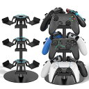 コントローラースタンド3層対称設計9つまで縦に収納ゲームコントローラー収納ラック卓上ヘッドホンスタンド360度回転式ヘッドセットホルダー組み立て簡単頑丈で安定省...