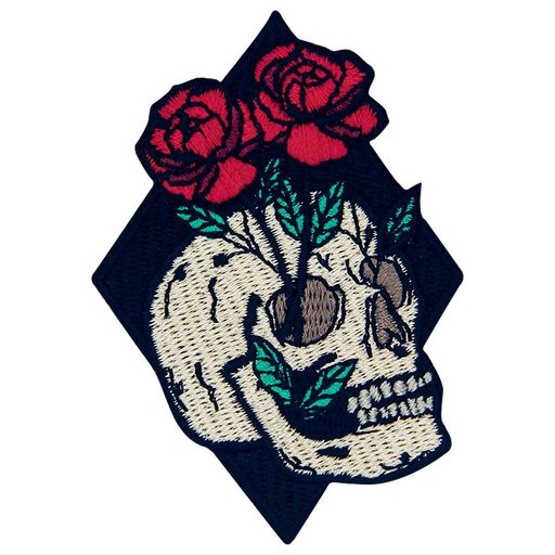 ハッピースカル刺繍のバッジのアイロン付けまたは縫い付けるワッペン