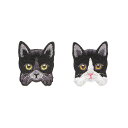 SSYSSY刺繍ワッペンアイロン接着両用タイプ动物猫2個入手芸DIY用品(A002)