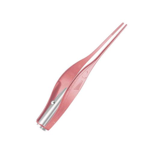 LEDライト付き耳かき ピンセット、超微細先端、ピンセット型、照明ランプ付き、はっきり見える、ステンレス材質、電池含有、子供の耳掃除専用(ローズゴールド)