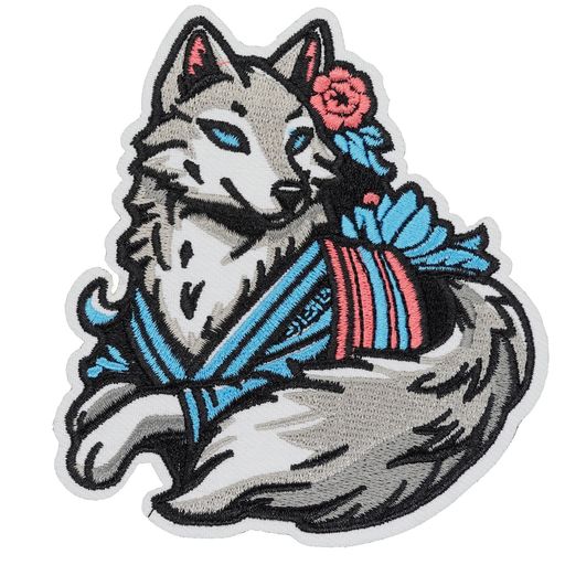 Wikineon狼神私はユニコーンですワッペンアイロン&縫い付け両用|おしゃれで大人向けデザイン|ジャケット・パーカー・ジーンズ用刺繍パッチ