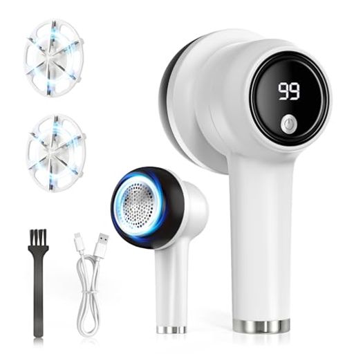 TOPBIRDけだまとり電動毛玉取り【2025年アップグレード版】けだまとり3段階のスピード調整替刃付き液晶ディスプレイ付き強力6枚刃Type-C充電式低騒音安...