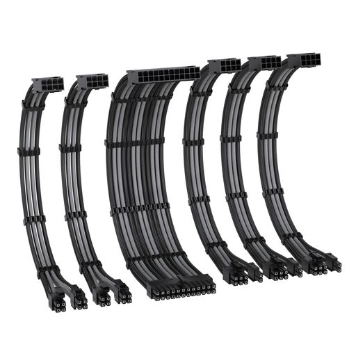 EZDIY-FABPC電源延長スリーブケーブル16AWG高性能銅芯高耐久24ピンATX(1本)/8ピンCPU(2本)/8ピンGPU(3本)30cmセット延長ケーブルは1000WのPC電源ユニットに対応PSU対応ケーブルコーム付