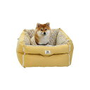 CANBYGO犬ドライブボックス車ドライブボックスドライブシートドライブベッド犬キャリーバッグ助手席お出かけ飛び出し防止リード&フック取り外し可能洗濯可能車載用カー用品(イエロー)