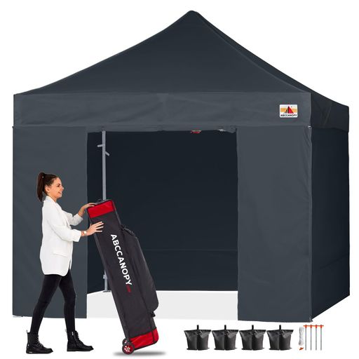 ABCCANOPY タープテント 3mx3m 2.5mx2.5m 横幕4枚(サイドシート3枚 ドアシート1枚付き) 大型テント 6-8人用 タープ テント 日除け タープ 遮光 遮熱 ワンタッチテント てんと テントタープ 3段階調…