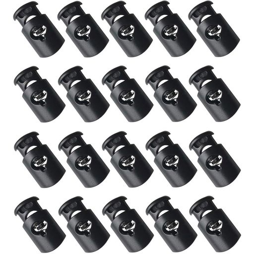 【パッケージ内容】20個入り,15*28mm 穴直径:9mm(ちょうど9ミリのゴムはちょっと入りにくいですから、9ミリ以下のサイズおすすめです。) 【優れた材質】 プラスチックコードロックはABS製です。 軽量で防錆性に優れています。 【使用は極めて簡単】簡単便利 突起部分を押す、離すだけで、紐をゆるめたり絞ったりが簡単にでき、開閉がかなり楽になってとても便利です。紐を手で結ぶことが面倒と思う人に最適で、蝶結びが上手くできない子供にもお勧めです。 【幅広い用途】衣類・バッグ・帽子・靴・アクセサリーパーツなどの紐・ゴムの長さ調整に使用可能です 【用法 】1コードストッパーを押した状態で紐を通してください 。2ゴム紐を通した後で、はさみでゴム紐をカットして、ライターで切り端を焙る 。3ゴム紐の長さを調節する時は、バネを押さえてから動かしてください。