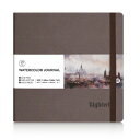 LIGHTWISH正方形水彩日記帳綿100%中目水彩紙スケッチブック190x190mm20枚(300gsm)無酸性水彩絵の具、グワッシュ、アクリル用画用紙