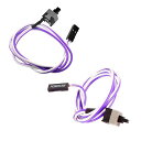 HEJINYUN電源ボタンPC電源オンオフボタンケーブル(2個2ピン55cmSW)パープルホワイト電源リセットケーブルコンピュータスイッチコード