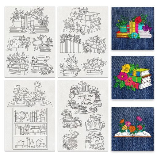 BENECREAT4枚水溶性フィルム刺繍転写紙297x210mm水溶性刺繍シート自粘手縫い刺繍パターンの転写DIYアク..