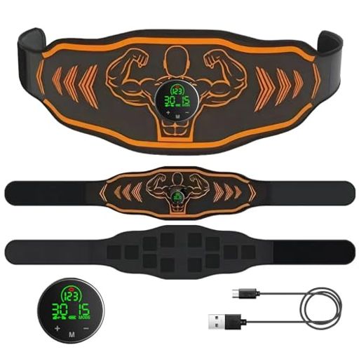 EMS腹筋ベルト 筋トレ ダイエット器具 ジェル不要 15種類モード 30段階強度調整 12枚シリコン素材 腹筋マシン 腹筋パッド 液晶表示 20 分自動タイマー USB 充電 低騒音 男女兼用 腹筋トレーニ…