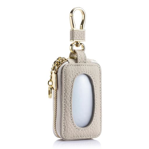 [imeetu]キーケーススマートキーケース本革レディース360°回転可能カラビナ付き窓付き「入れたまま操作可能」キーリング付きコンパクト軽量おしゃれカジュアル(アイボリー)