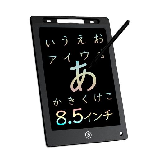 【8.5インチ】細いフレームを採用、画面も大きく見えます。薄くて軽量(約90g)なので持ち運びにもぴったり、打ち合わせや商談、アウトドアにも重宝です。 【カラフルなLCD液晶パネル】液晶画面はカラフルで、より生き生きとした気持ちをもたらし、液晶コントラストが従来より50%アップなので、色がもっと鮮明となり、そして、視認性の高く、放射線のない青色光技術を使い、目に優しいデザインとなりますので、長時間使用しても目に負担をかけません。 【ワンタッチで消す】電子メモはワンタッチボタンを押すだけで書いたものを瞬時に消去できます。社外秘事項や、顧客情報も瞬時に消去できるので、情報漏洩の防止にも役立ちます。 【削除ロック機能搭載】本体の後ろのロックボタンを「OFF」までスライドしたら、不用意に消してしまうことを防止できます。ボタンを「ON」にスライドしたら、書いたものを即刻にすべて消すこともできます。簡単操作で子供でもお年上でも使える電子パッドです。 【繰り返し利用できる】ボタン電池(CR2025)1個で約1年間の使用が可能です。電源操作が不要なので書きたいときにすぐ書けます。