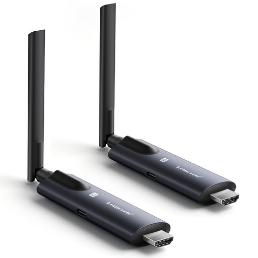 ワイヤレスHDMI送受信機セット小型拡張モード1x送信機+1x受信機200M小型LEMORELE受信機4台増設可能WIFI/設定不要1080PフルHD/5G超低遅延音画同期HDMI無線200M安定転送距離