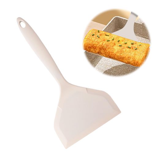ヘラシリコン耐熱焦げ付き防止フライ返し卵焼き広口料理用魚用調理器具多目的ワイド卵焼きヘラ玉子焼き..