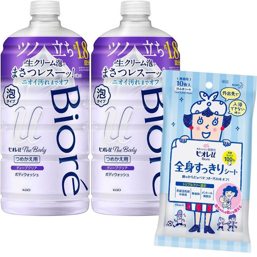 ビオレUザボディ〔THEBODY〕泡タイプディープクリアハーバルフレッシュの香りつめかえ用780MLx2個+全身すっきりシート10枚入ボディソープ爽やかなハーバルフレッシュの香り ビオレUザボディ〔THEBODY〕泡タイプディープクリアハーバルフレッシュの香りつめかえ用780MLx2個+全身すっきりシート10枚入ボディソープ爽やかなハーバルフレッシュの香り