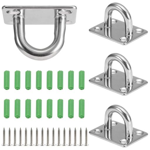 アイプレートパッドアイ天井フック【4個セット】ステンレス製耐食性高強度サイズ46*37mm固定ハードウェ..