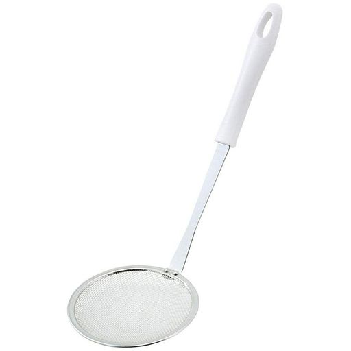 シンプルベーシックで握りやすいハンドル形状。 食器洗い乾燥機対応。 サイズ:24x8x7.2cm 本体重量:35g 素材・材質:網部/18-8ステンレススチール、その他金属部/ステンレススチール、柄部/ポリプロピレン(耐熱温度110度) 生産国:日本