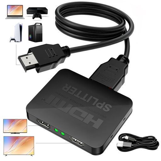 HDMI 分配器 1入力2出力 【安定版】 鮮やかな色彩、12bit色深度 4Kx2K@60Hz/3D/HD...