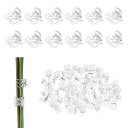MMETERXITY100個入りオーキッドクリッププラスチック製ガーデンプラントクリップ6つ爪つきオーキッドクリップ茎/つる/茎を支えるためガーデンプラントサポートクリップ【透明】