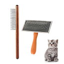 まちの波 猫ブラシ 犬 ブラシ 短毛 抜け毛と身だしなみ ペットブラシ スリッカーブラシ ノミ取り櫛 マッサージ 毛取り 脱毛コーム 猫の毛の櫛付き 痛くない ...