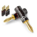 VCELINKバナナプラグ8個(4ペア)24金メッキスピーカーケーブルバナナ端子ソルダーレス12-18AWGケーブル、アンプ、壁プレート、ホームシアター用