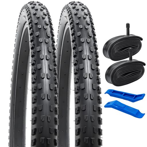 YunSCM2本セット262.1タイヤ26x2.1054-559自転車タイヤ+チューブ米式バルブ32mm+タイヤレバー適用26インチ2.1マウンテンバイク、クロスバイクY-2115