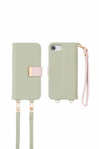 MINTYIPHONESE第3世代第2世代ケースIPHONE8IPHONE7ケース全4機種対応手帳型ショルダーストラップバイカラーピスタチオxペールピンク MINTYIPHONESE第3世代第2世代ケースIPHONE8IPHONE7ケース全4機種対応手帳型ショルダーストラップバイカラーピスタチオxペールピンク