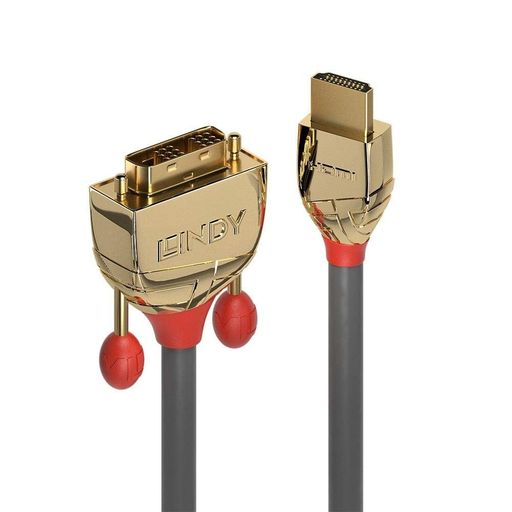 LINDYHDMI-DVI-D変換ケーブル、ゴールドライン、1m(型番:36194)