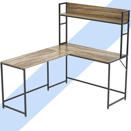 DEWELパソコンデスクL字デスク幅150cm+