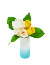 【 澪 イエロー 】 プリザーブドフラワー 花器無し ペット お供花 お彼岸 お盆 手作り ハンドメイド 仏花 ギフト 専用 モダン 仏壇 プリザ仏花 (緑)(4)