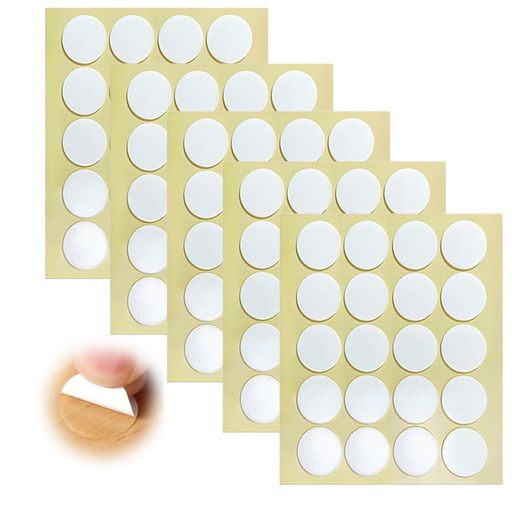 HorizonMega滑り止めシール100枚セット超強力両面テープはがせる透明3cm丸型テーブルマットデスクマッ..