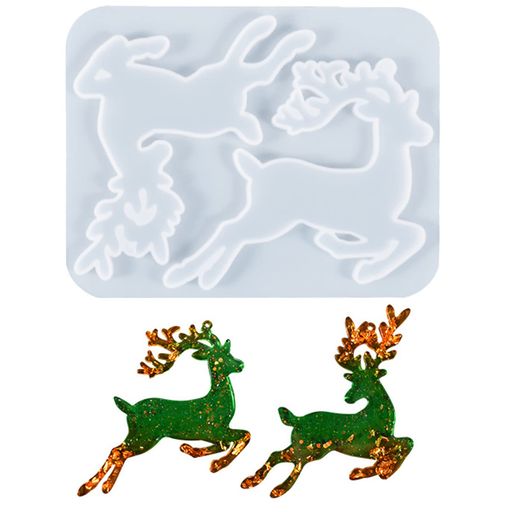 クリスマスシリコンモールドトナカイレジンモールド鹿ヘラジカシリコン型エポキシ樹脂uvレンジ型粘土抜..