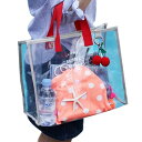 GOCROWEENプールバッグ防水ビニールバッグビーチバッグ透明バックトートバッグ手提げ防水大容量着替え収納レディース女の子男の子子供大人・子供兼用ビーチ水泳温泉浴室砂遊び出張旅行…