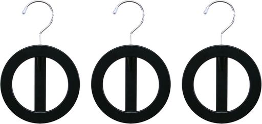 シンコハンガー(Shinkohanger)サークルハンガー3個セットブラック日本製ラックズボン洗濯タオルスラックスバスタオルネクタイ頑丈かたくずれ防止物干しスカ...