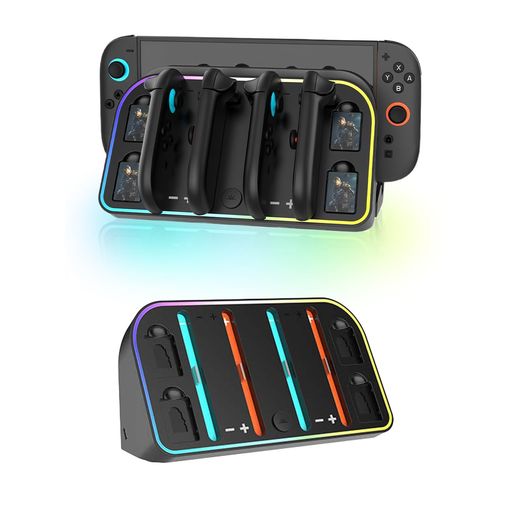 Switch2ジョイコン用充電スタンド【2025新登場】PhyiFlbeyニンテンドースイッチ2用4in1Joy-Conコントローラー充電RGB雰囲気灯付きゲームカードスロット付き急速充電取付簡単省スペースSwitch2 Switch2ジョイコン用充電スタンド【2025新登場】PhyiFlbeyニンテンドースイッチ2用4in1Joy-Conコントローラー充電RGB雰囲気灯付きゲームカードスロット付き急速充電取付簡単省スペースSwitch2