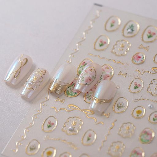Matomtakネイルシールチューリップ花ネイルステッカーパールリボンネイルアートステッカー自己粘着ネイルパーツシール防水3D立体感人気DIYネイルデコレーション Matomtakネイルシールチューリップ花ネイルステッカーパールリボンネイルアートステッカー自己粘着ネイルパーツシール防水3D立体感人気DIYネイルデコレーション