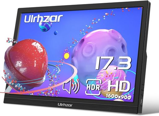 17.3インチ ポータブルモニター 1600X900P ディスプレイ HDMI USB タイプC モニタースクリーン 内蔵スピーカー付き ノートパソコン PC PS4/5 XBOX 用 外付けコンピューターモニター