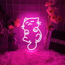 猫ネオンサイン調光可能ledネオンライトアートウォール装飾ライト女の子の部屋ゲームルーム誕生日プレゼントクリスマスプレゼントピンク
