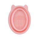 WALWALメイクブラシクリーナーボウル折りたたみ式シリコン洗浄器携帯自宅用メイクブラシ&スポンジ用ディープクリーニングツール(ピンク)
