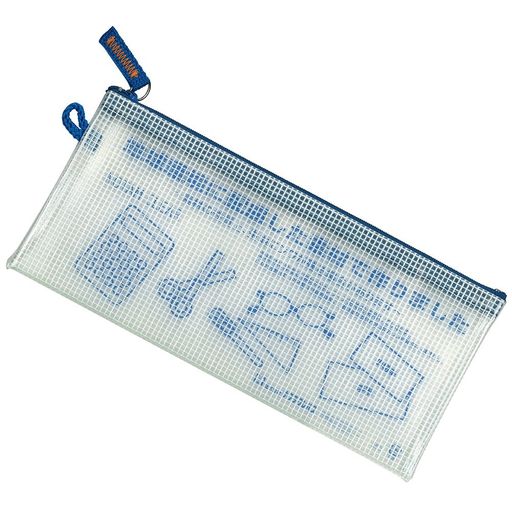 サクラクレパスメッシュケースクリアーペンケース/ポーチサイズブルーUNC-T#36