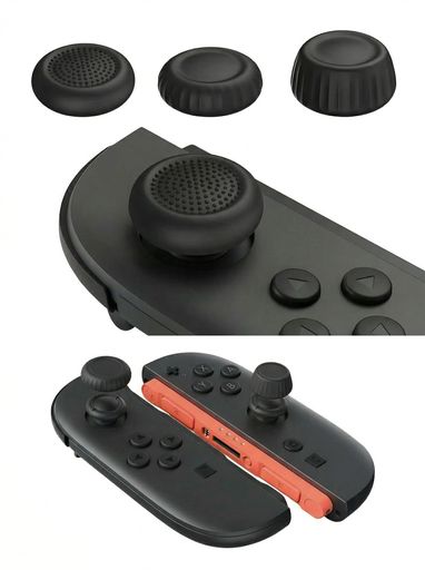 【3種類の形状が選べる】Switch 2 スティックカバー JoyCon対応 3ペア(6個入り)滑り止め加工 人間工学設計 操作感向上 耐久性抜群 ブラック
