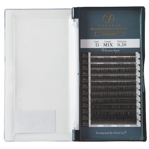 FELICIAフラットマットラッシュまつげエクステ極柔らかシングルマツエクアイラッシュDカール0.20太さ8-..