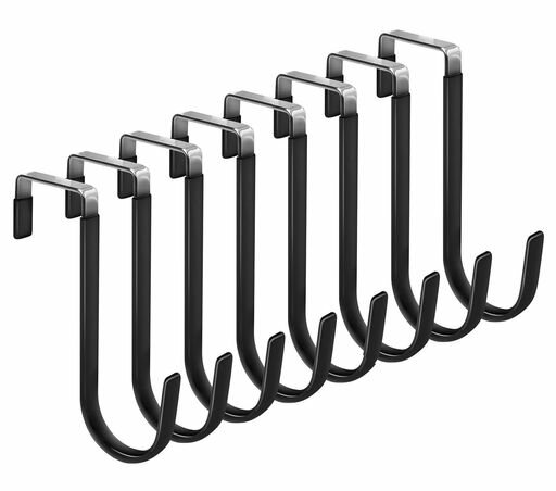 ドアハンガーRinimieドアフック8個セット小物掛けドア掛けフックかばん掛け省スペース耐荷重強化静音滑り止め傷つかない帽子/タオル/服/傘/バッグ掛け用耐久性ドア厚さ3.9cm以下に適用(ブ…(3)