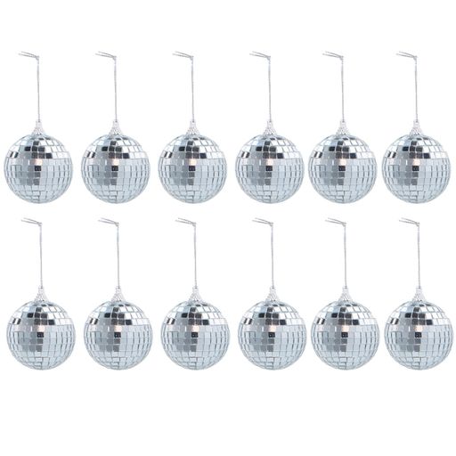 12個のミニミラーボール、6cmクリスマスオーナメントボールクリスマスボールまたはクリスマスツリーデコレーションボールセット、ディスコキラキラパーティー飾り、正月飾りボールク…