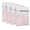 LIUSHUYAN洗濯ネットセット角型4枚50*40cm大ランドリーネットハニカム構造メッシュ洗濯物ネット細かい網目丈夫耐久性洗濯あみネットコートセーターT-シャツパンツなど適用型崩れ防止ホワ…