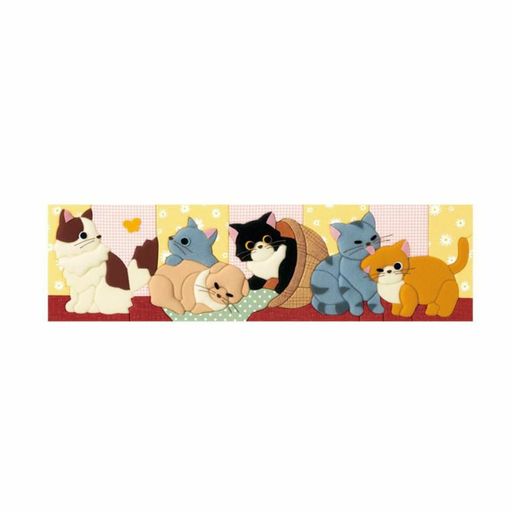 製作時間:4時間~ サイズ:縦12.9x横44.9cm/ワイドサイズ 適合する額:59-3・59-6・59-7額(ワイド) 必要なもの:はさみ・専用目打ち・ボンド(木工用・手芸用) セット内容:説明書・きめこみボード・裏板紙(茶色)・カラー見本・布用型紙・布・小物・フェルト芯
